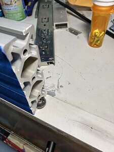 Galley counter front support anchor detail
