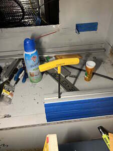 Galley counter front edge anchor fastener Galley counter front edge anchor fastener