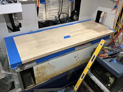 Galley butcher block countertop