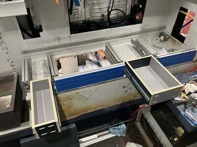 Galley drawers open