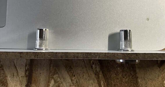 Ceiling panel fastener mockup - side view