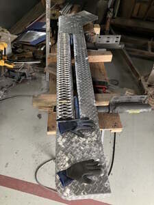 Rear bumper removed for repair and polishing Rear bumper repair